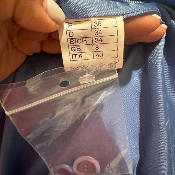 CYRILLIS Paris 100% wool fitted blazer blue size 8 C3 preppy academia - Picture 5 of 13